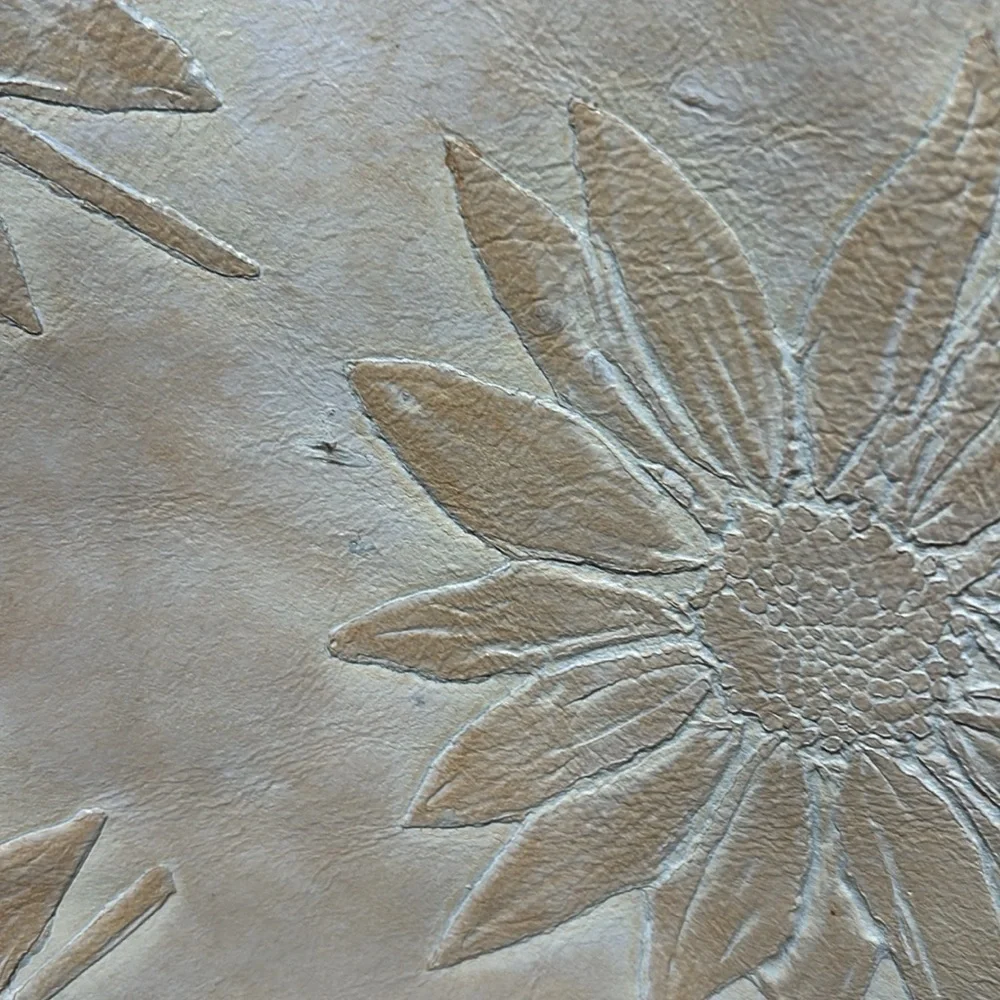FALOR leather sunflower stamped bag